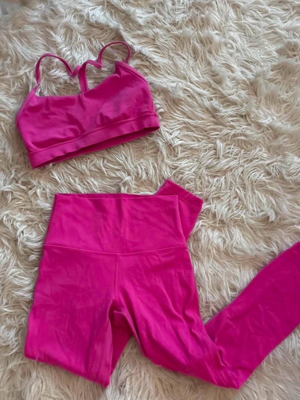 lululemon athletica Bright Pink Seamless Sports Bra & High-Waist Leggings Set